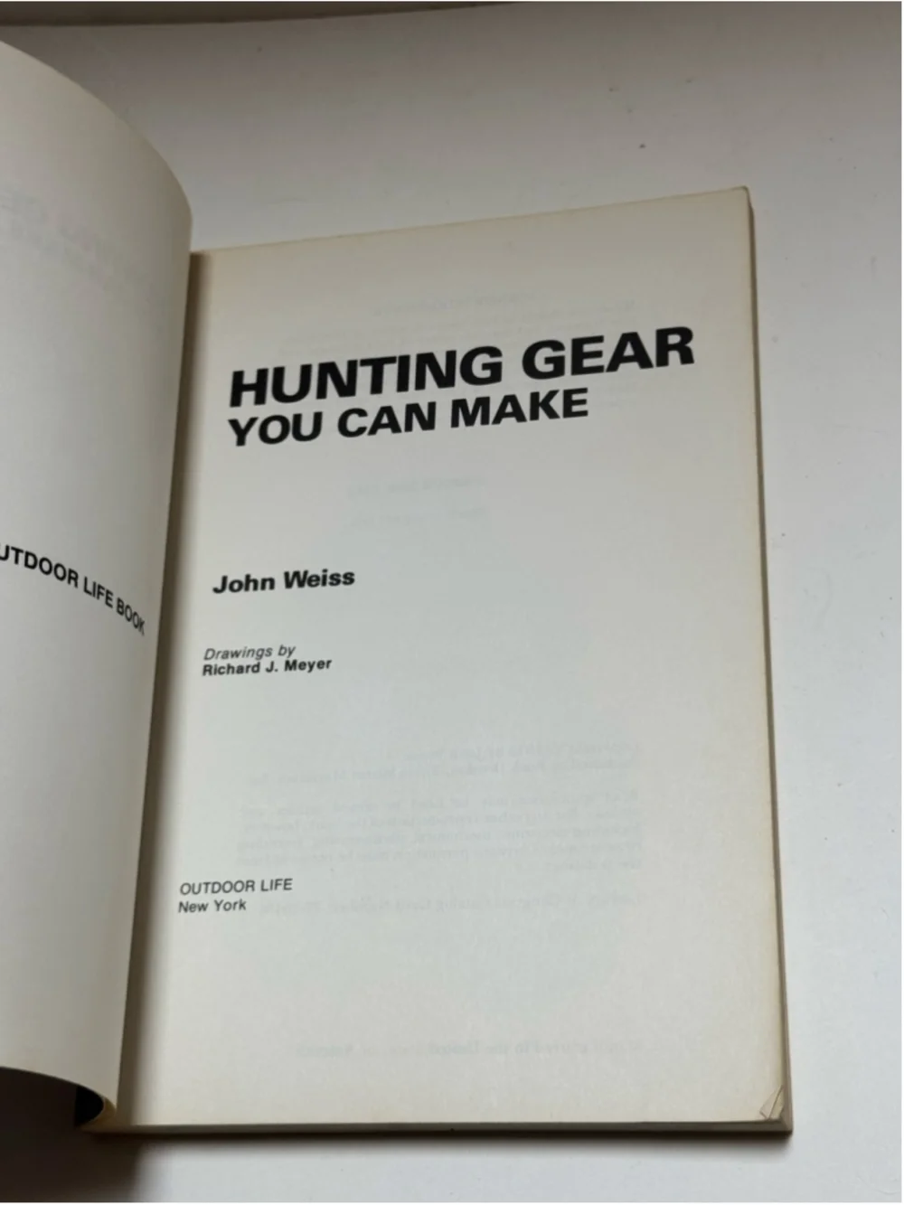 Hunting Gear You Can Make, John Weiss Outdoor Life Book 1978 Paperback